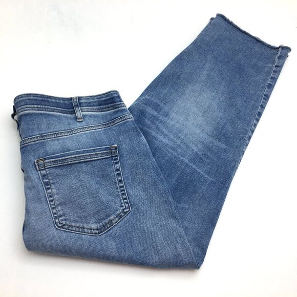 J. Jill Denim Straight Leg Crop Jeans High Rise Frayed Hems size 16 length 24" - Picture 9 of 9